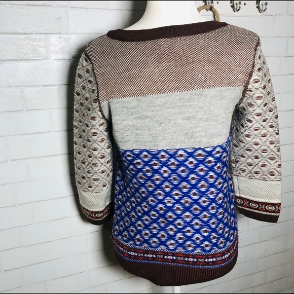 J Crew Inside Out Fair Isle Sweater Sz S - Picture 5 of 7